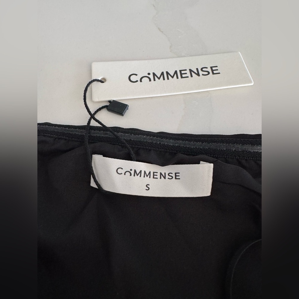 NWT Commense Solid Pleated Strapless Split Dress … - image 5